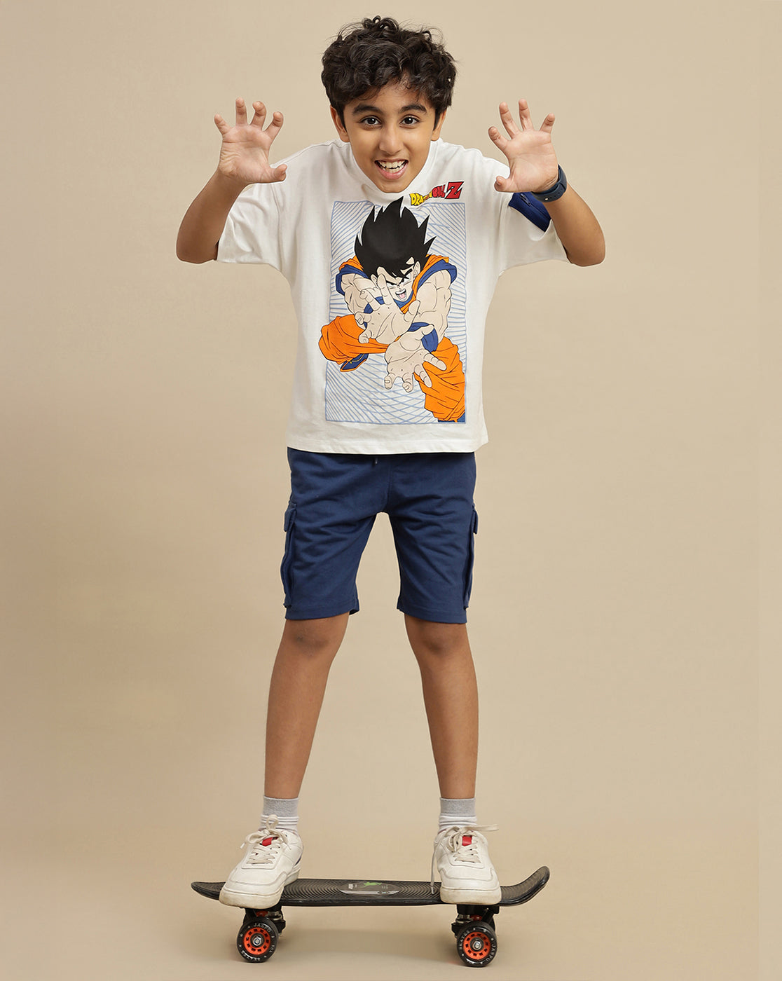 Dragon Ball Z Printed Oversized Tshirt For Boys