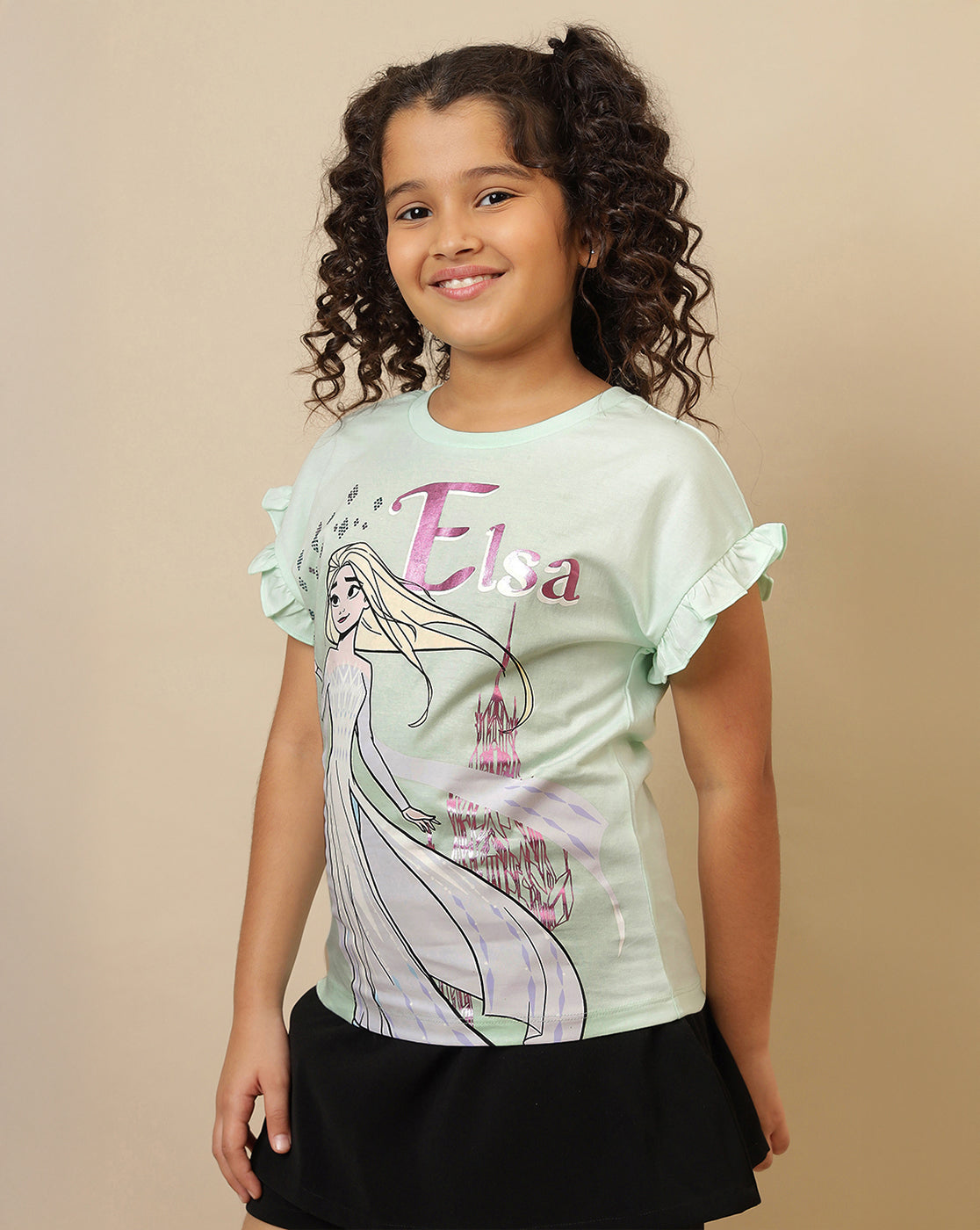 Frozen Printed Relaxed Fit Tshirt For Girls