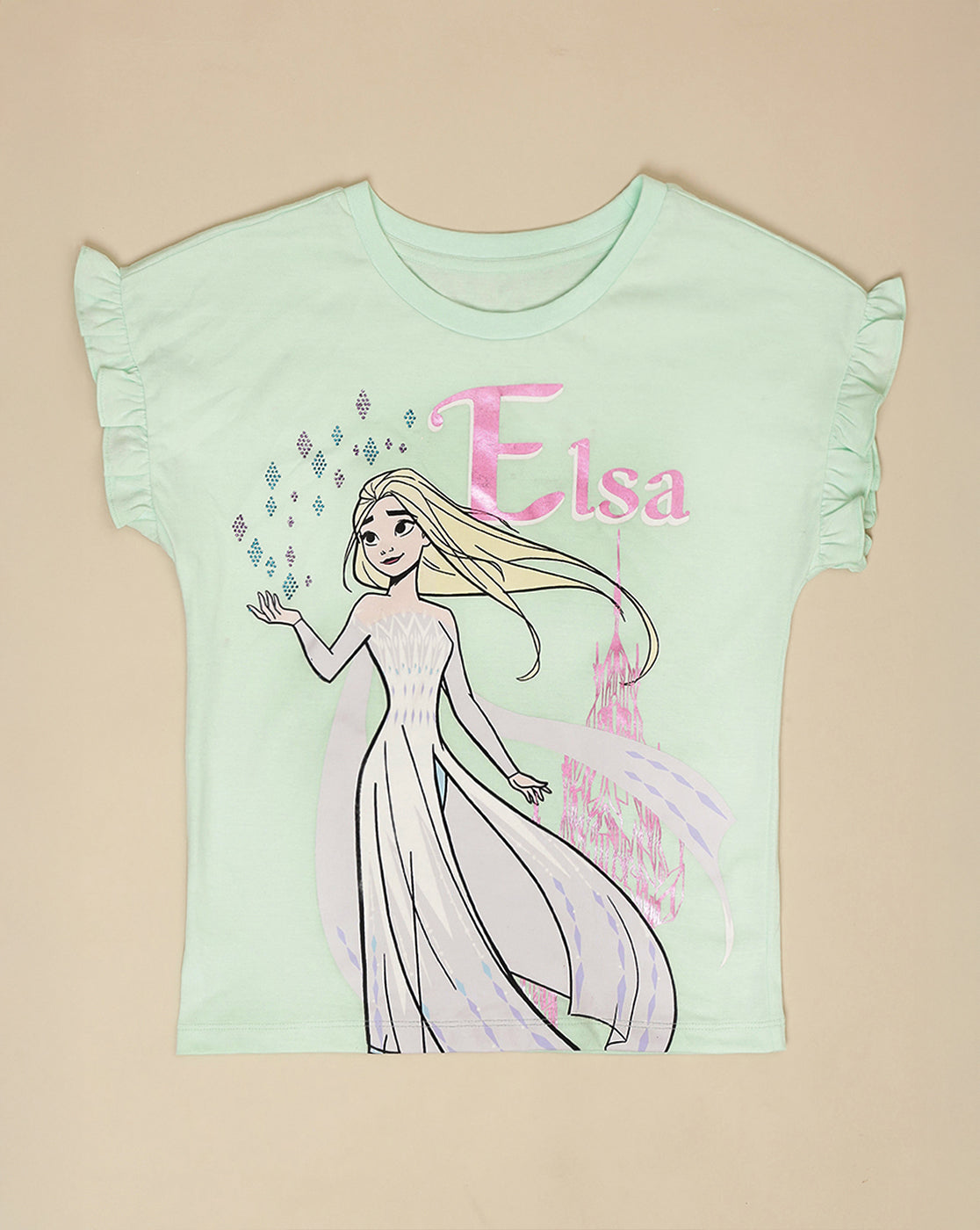 Frozen Printed Relaxed Fit Tshirt For Girls