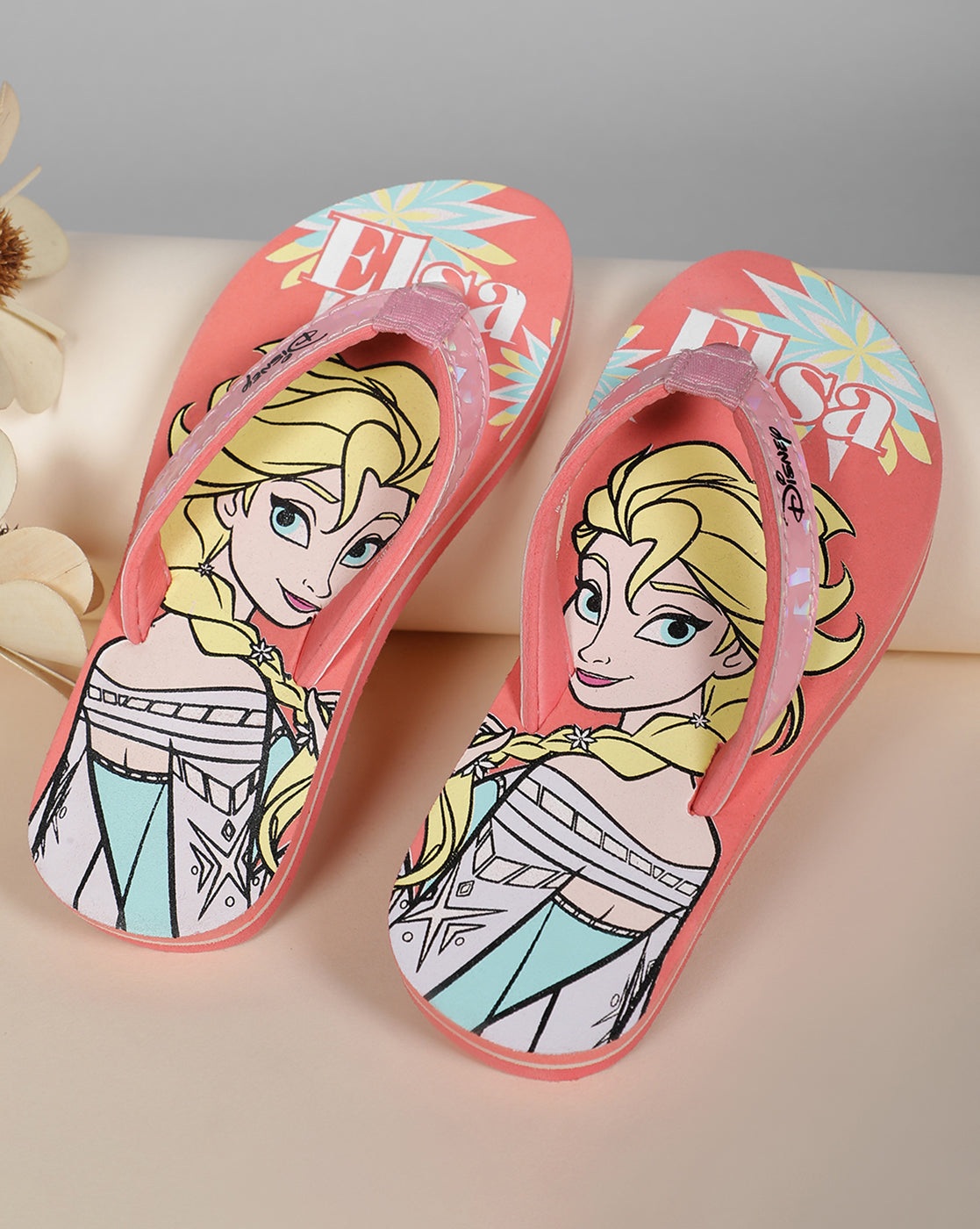 Frozen Peach Flip-Flops For Kids Girls - Main Image