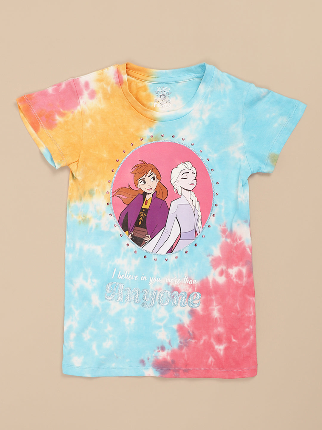 Frozen Printed T-shirt & Shorts Co-ords Set For