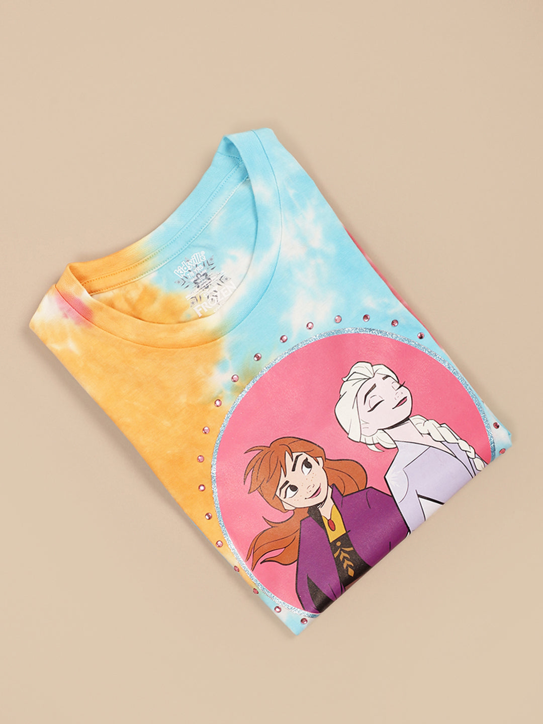 Frozen Printed T-shirt & Shorts Co-ords Set For