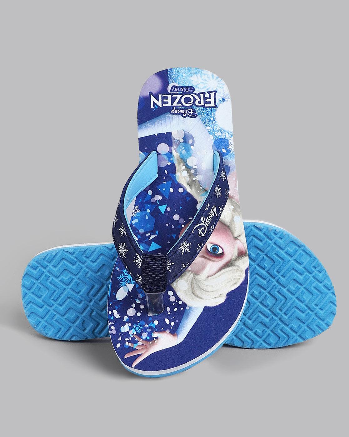 Frozen Printed Navy Flip-Flops For Kids Girls