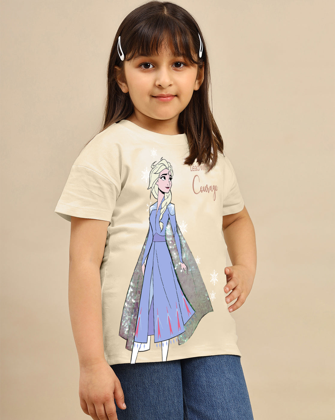 Frozen Printed Relaxed Fit Tshirt For Girls