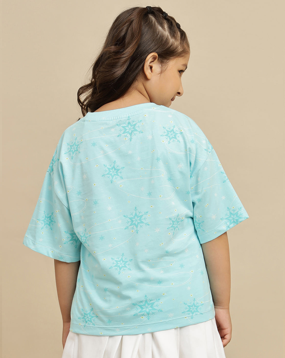 Frozen Printed Oversized Reversible Sequin Tshirt For Girls