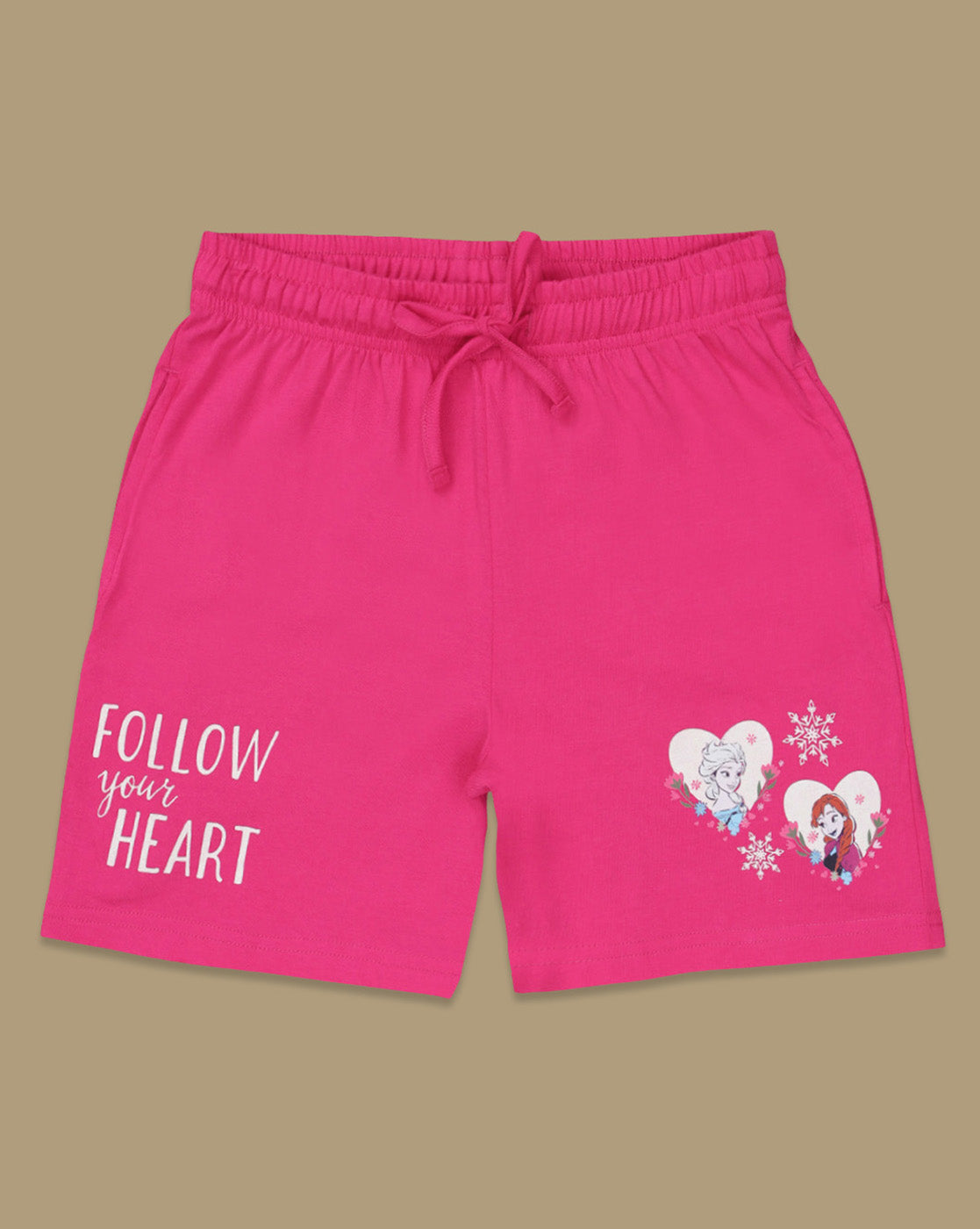 Frozen Printed Regular Fit Tshirt & Shorts Co-Ords Set For Girls