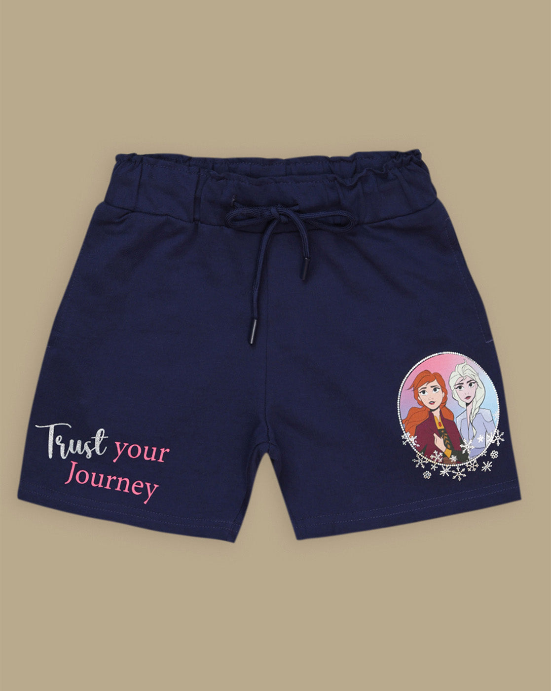 Frozen Printed Regular Fit Tshirt & Shorts For Girls