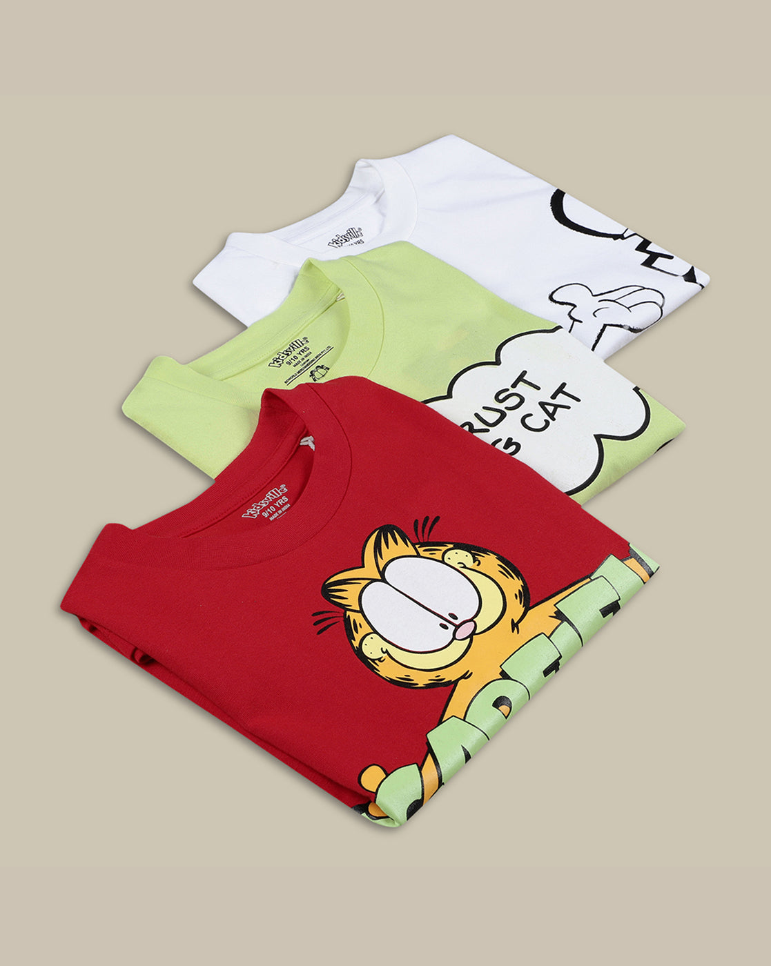 Garfield Pack Of 3 T-Shirts Boys