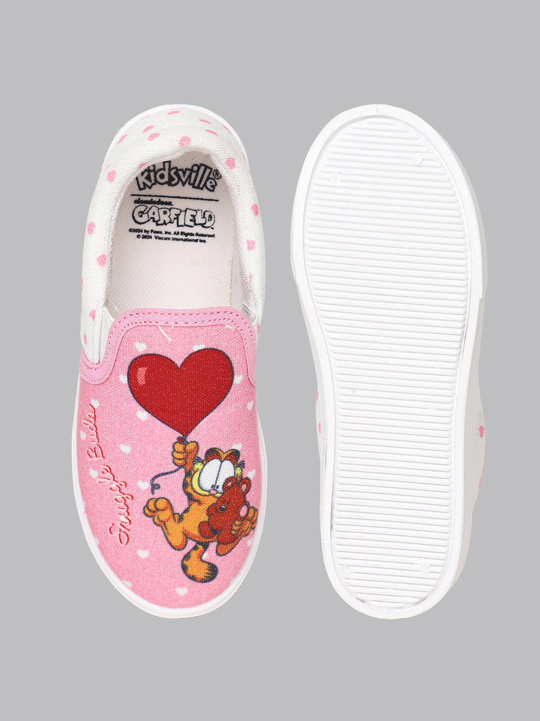 Kids Girls Garfield Printed Pink Canvas
