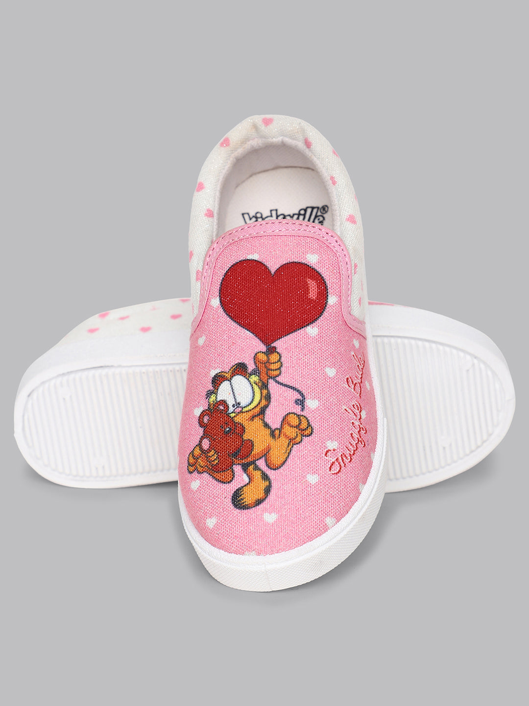Kids Girls Garfield Printed Pink Canvas