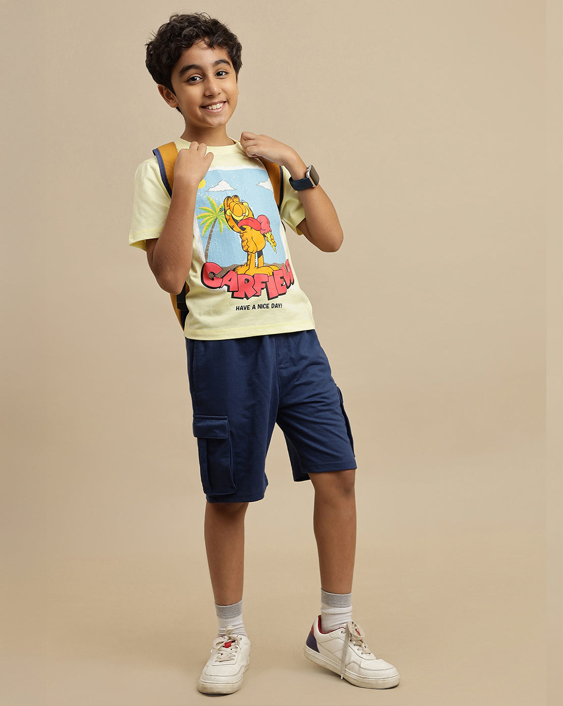 Garfield Printed Regular Fit Tshirt For Boys