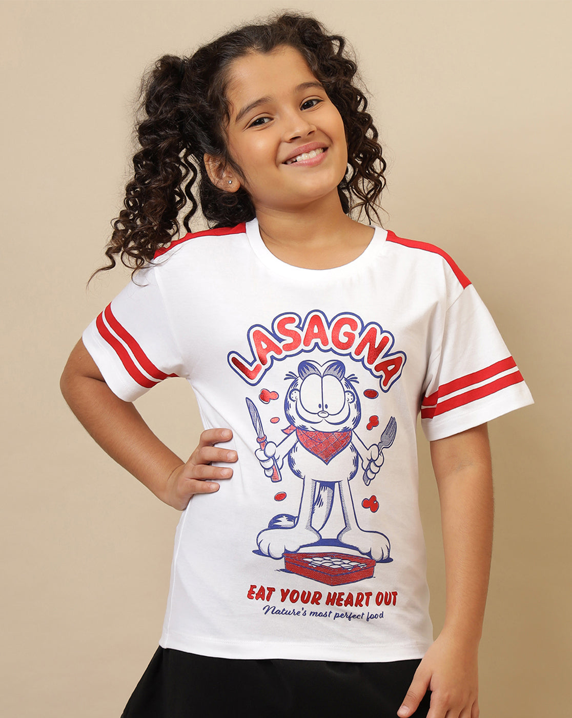 Garfield Printed Oversized Fit Tshirt For Girls