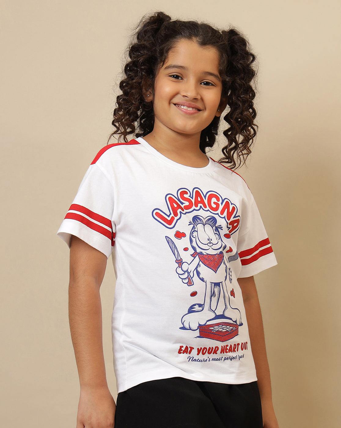 Garfield Printed Oversized Fit Tshirt For Girls