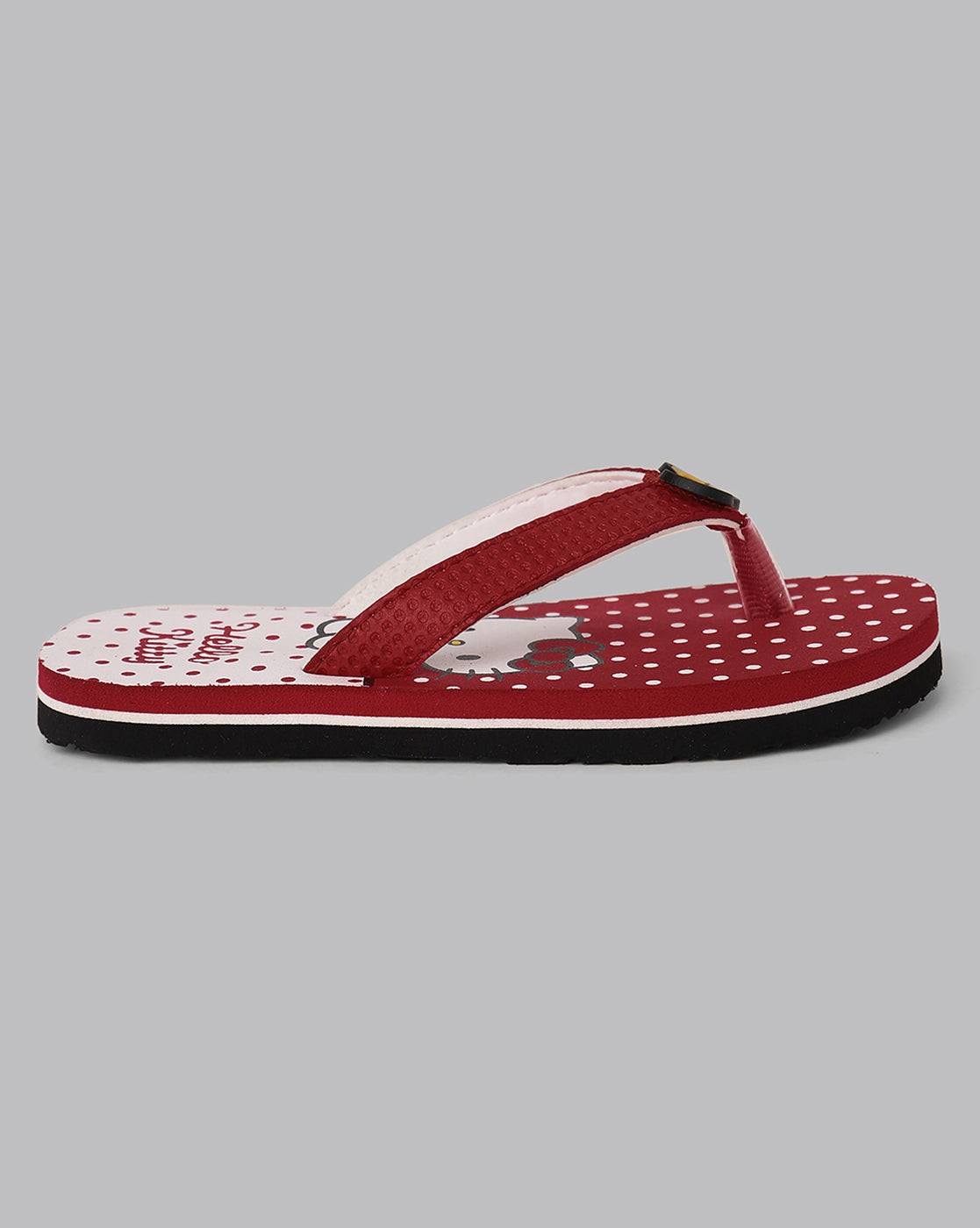 Kids Girls Hello Kitty Printed Red Flip Flops