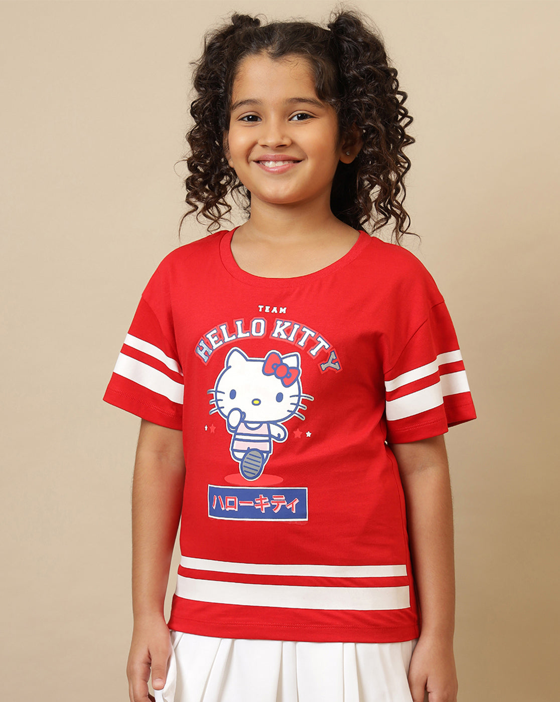 Hello Kitty Printed Oversized Fit Tshirt For Girls