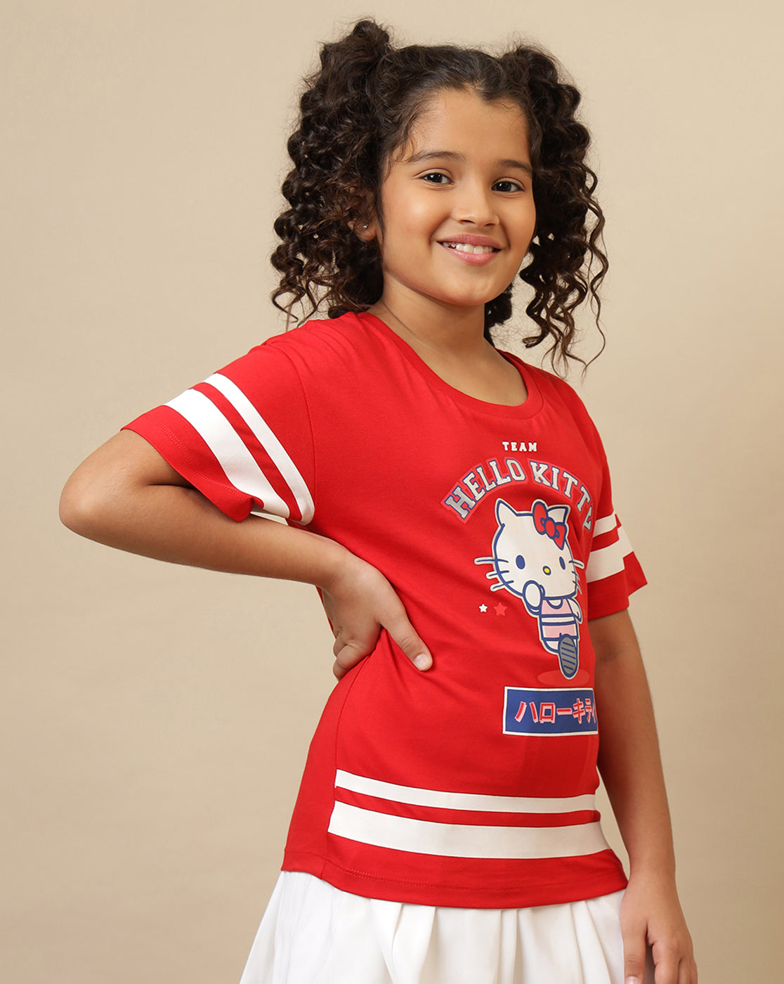 Hello Kitty Printed Oversized Fit Tshirt For Girls