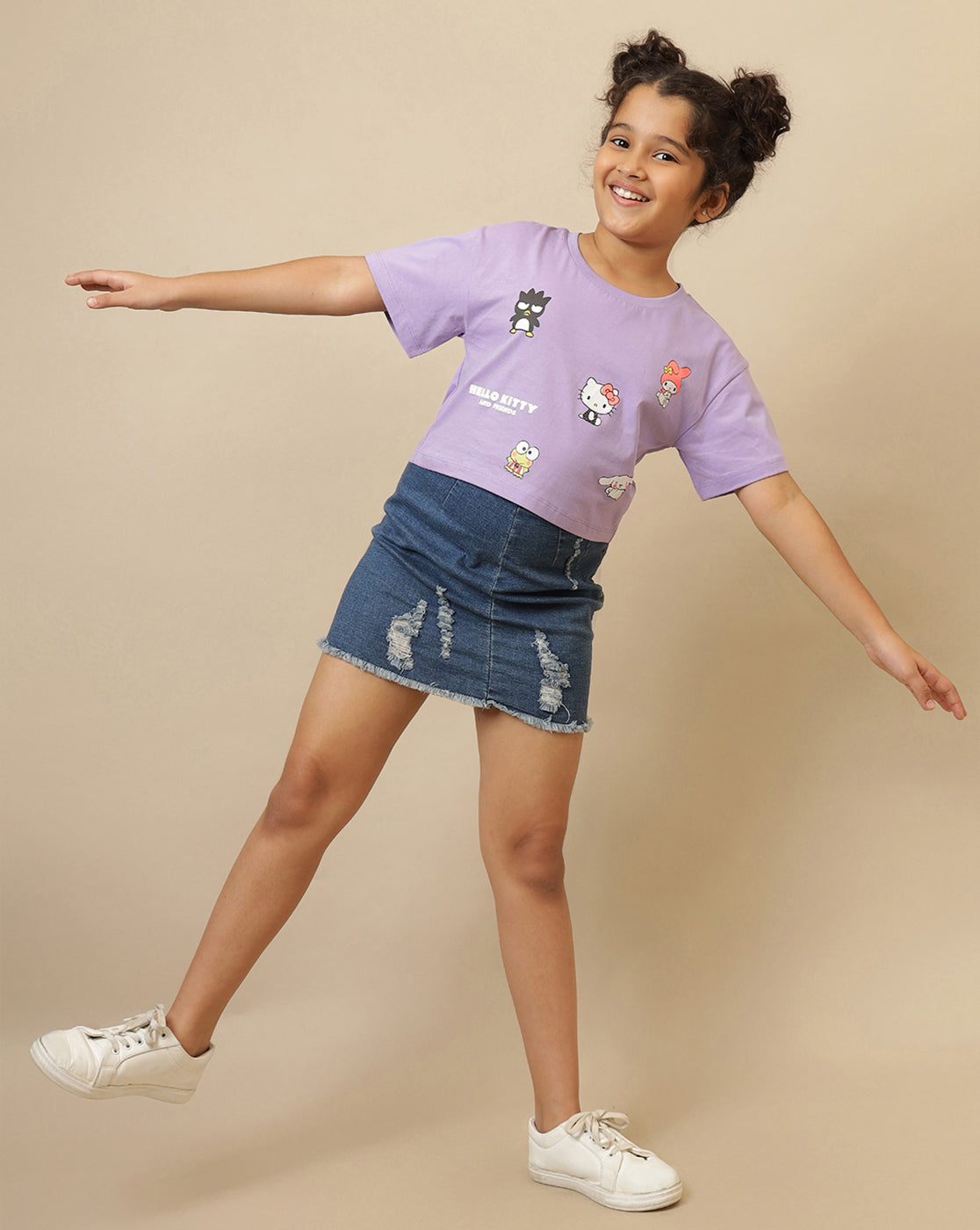 Hello Kitty Printed Boxy Fit Tshirt For Girls