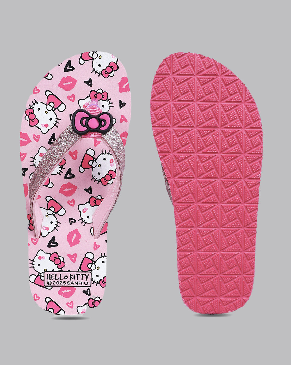 Hello Kitty Printed Pink Flip-Flops For Kids Girls
