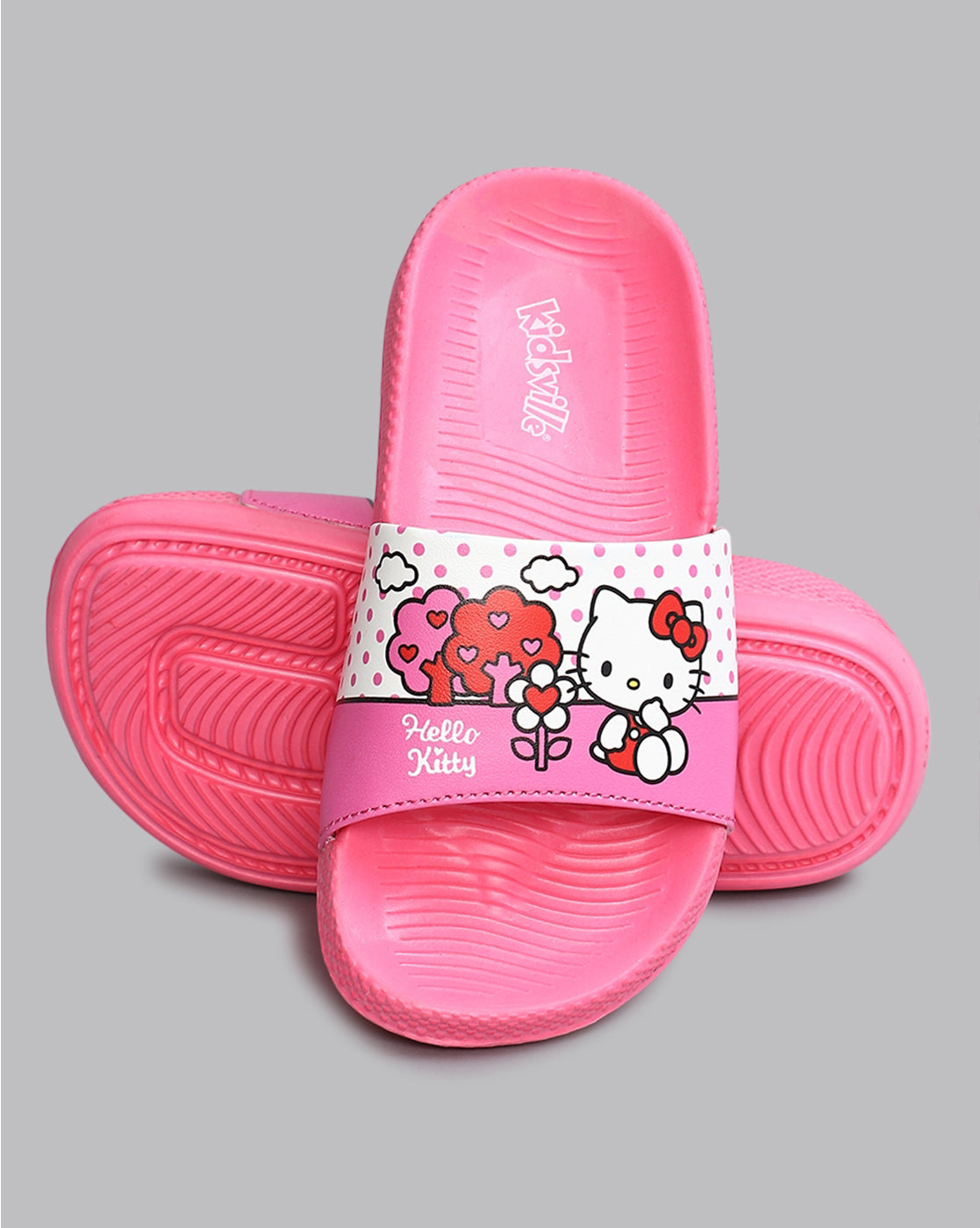 Hello Kitty Printed Pink Sliders for Girls