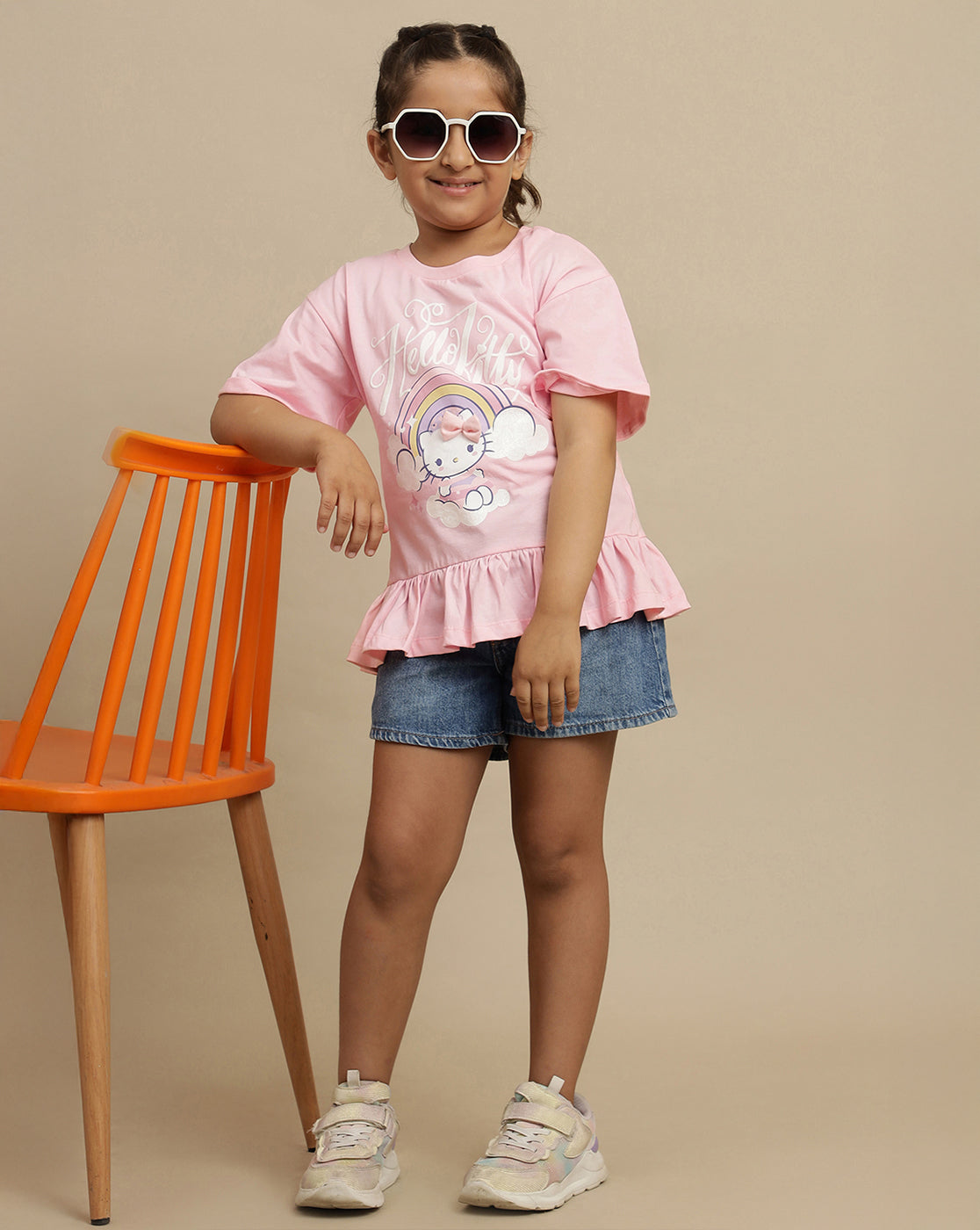 Hello Kitty Printed Regular Fit Tshirt For Girls