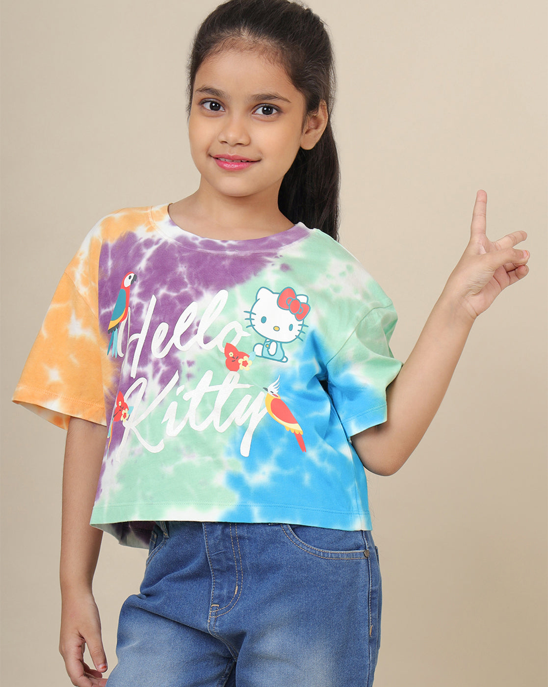 Hello Kitty Printed Boxy Fit Tshirt For Girls