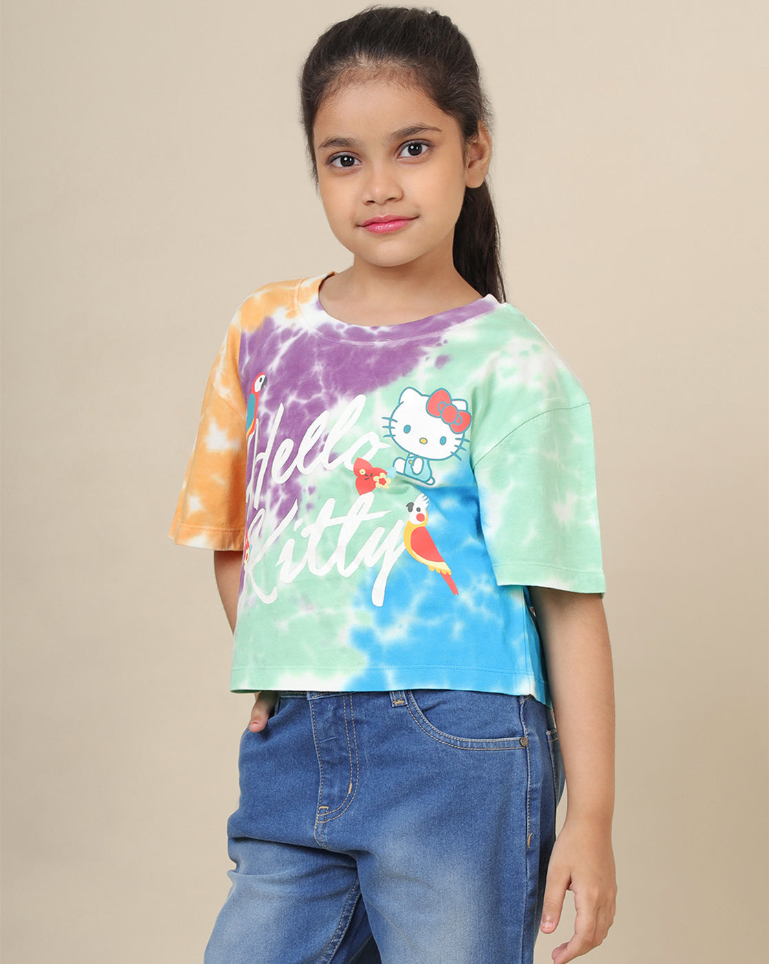 Hello Kitty Printed Boxy Fit Tshirt For Girls