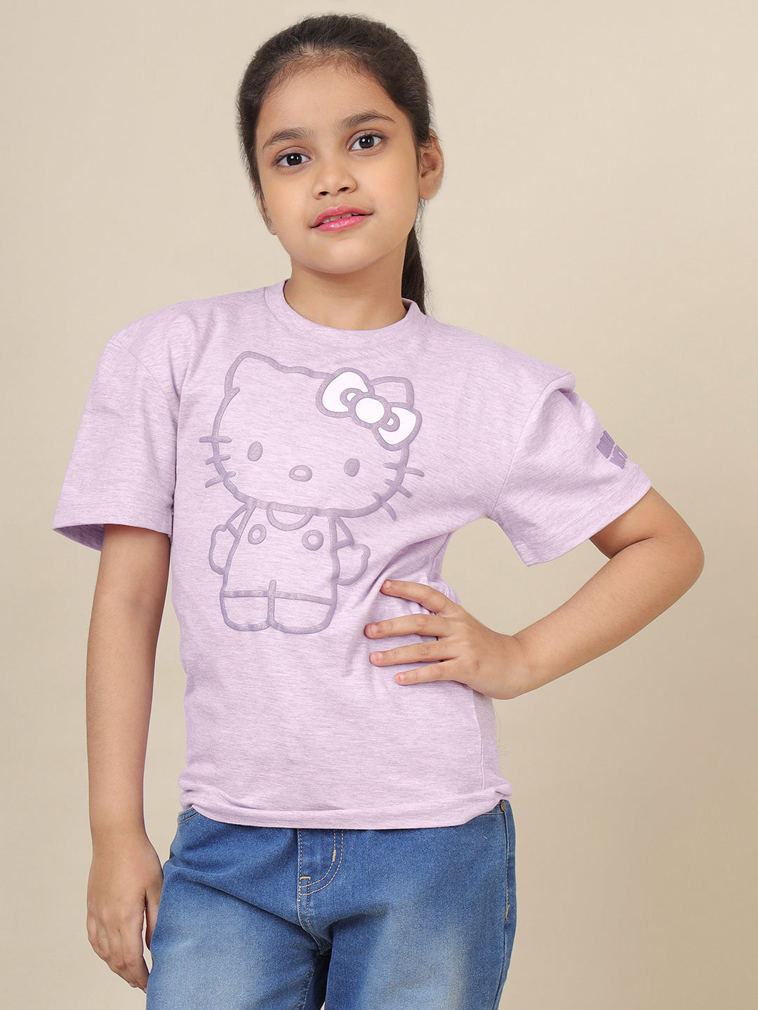 Hello Kitty Printed Regular Fit Tshirt For Girls