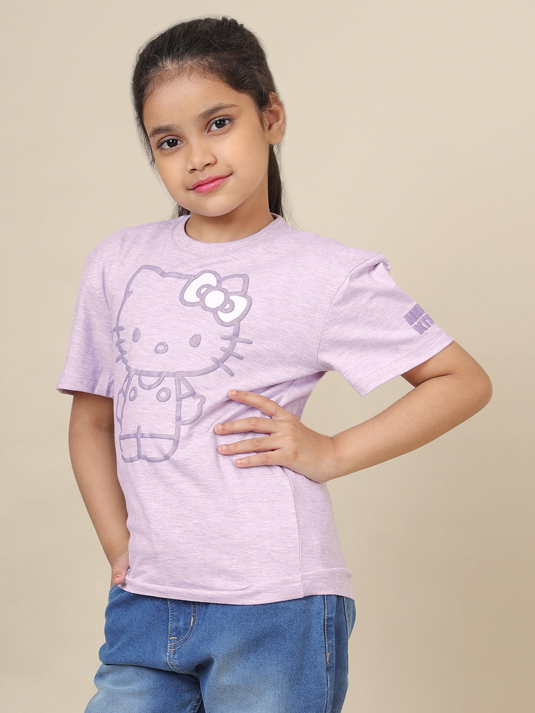 Hello Kitty Printed Regular Fit Tshirt For Girls