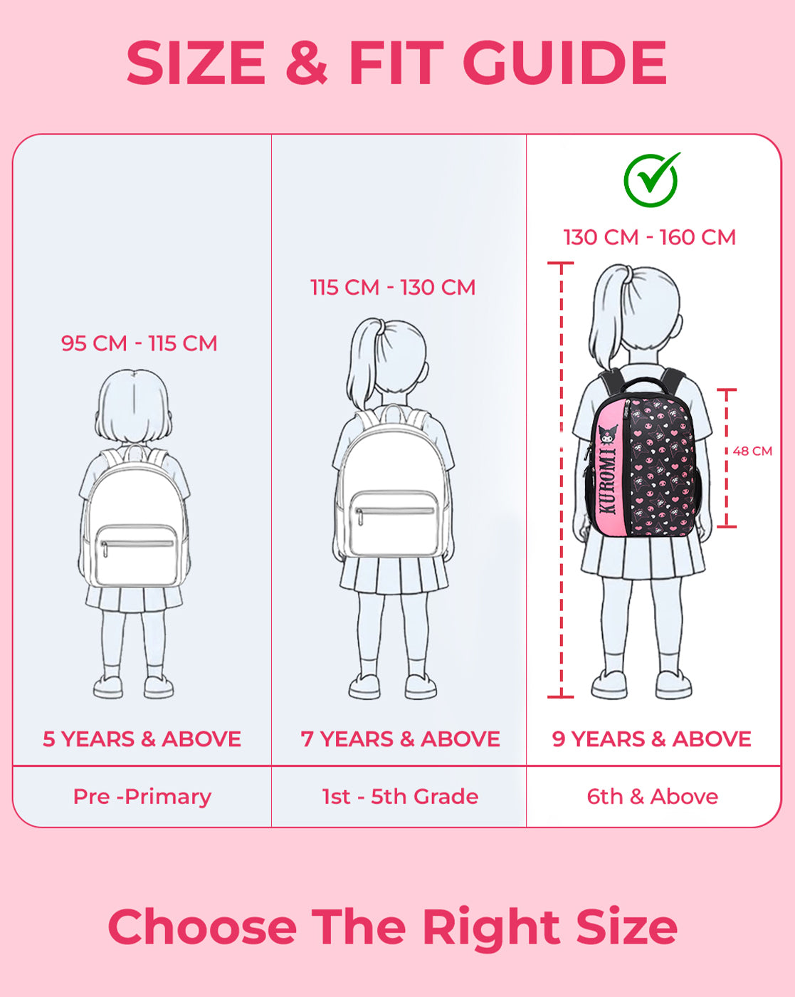 Sanrio Kuromi 27L Backpack for Kids Girls