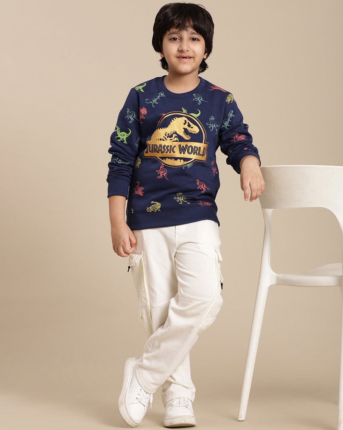 Jurassic World Printed Oversize Fit Sweatshirt For Boys