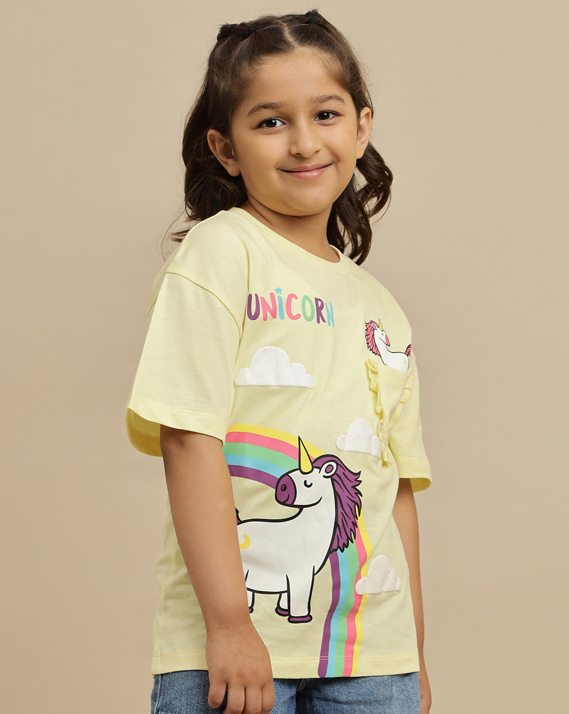 Kidsville Printed Oversized Tshirt For Girls
