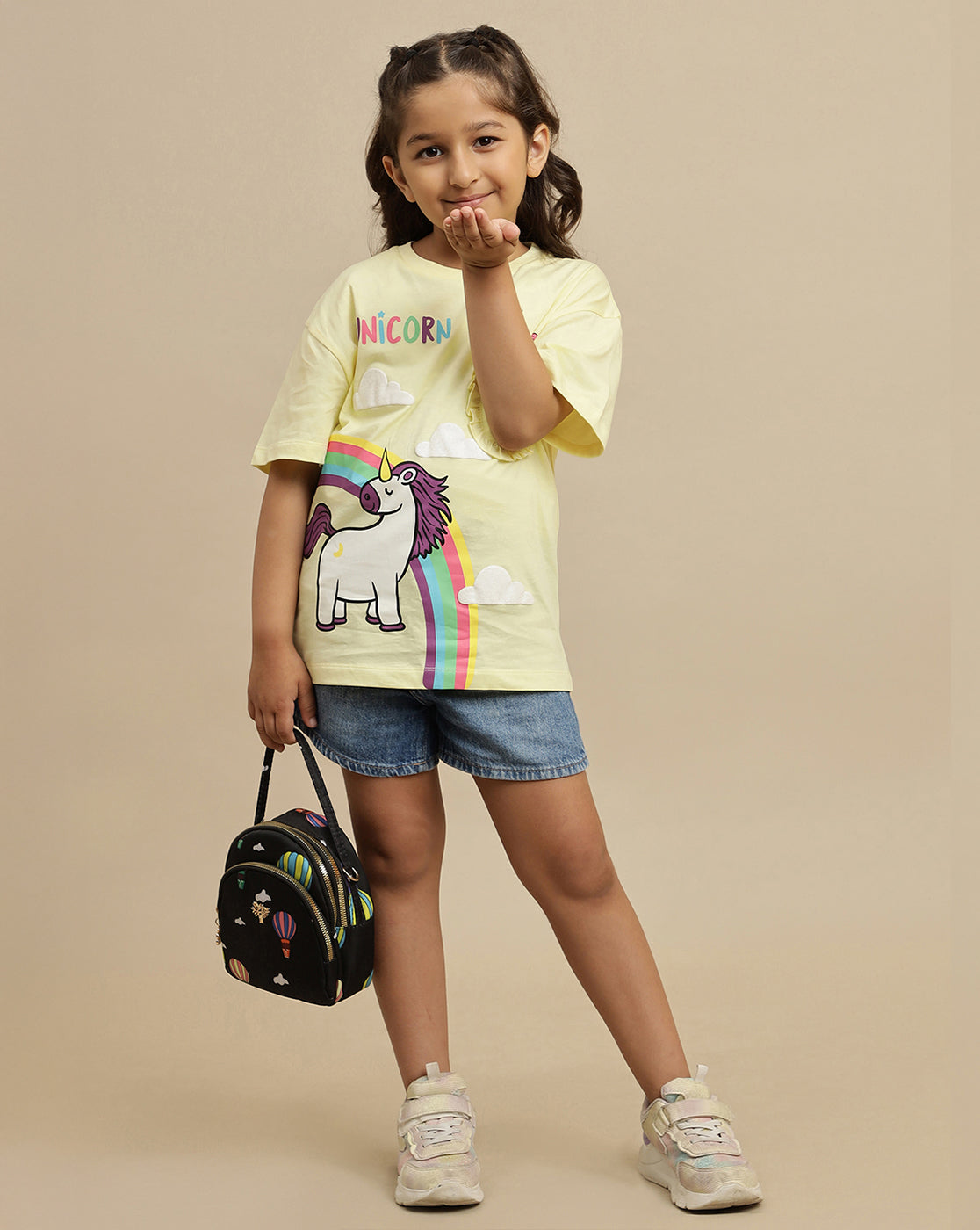 Kidsville Printed Oversized Tshirt For Girls