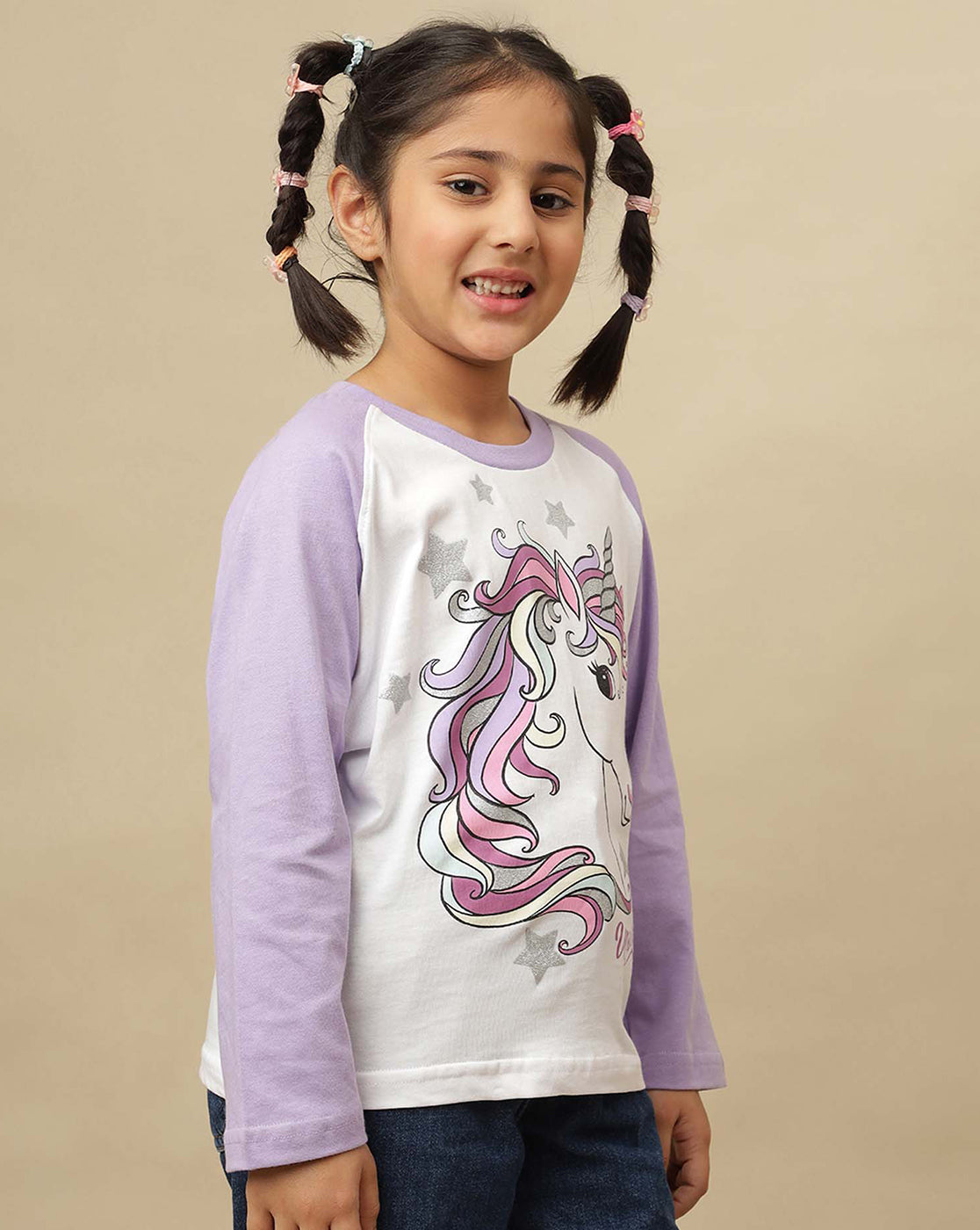 Unicorn Printed Regular Fit Tshirt For Girls