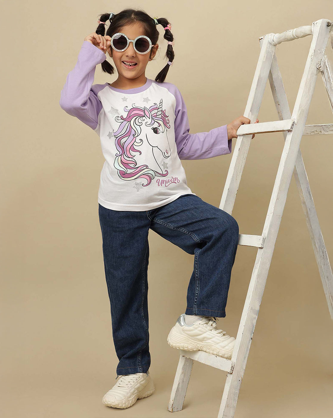 Unicorn Printed Regular Fit Tshirt For Girls