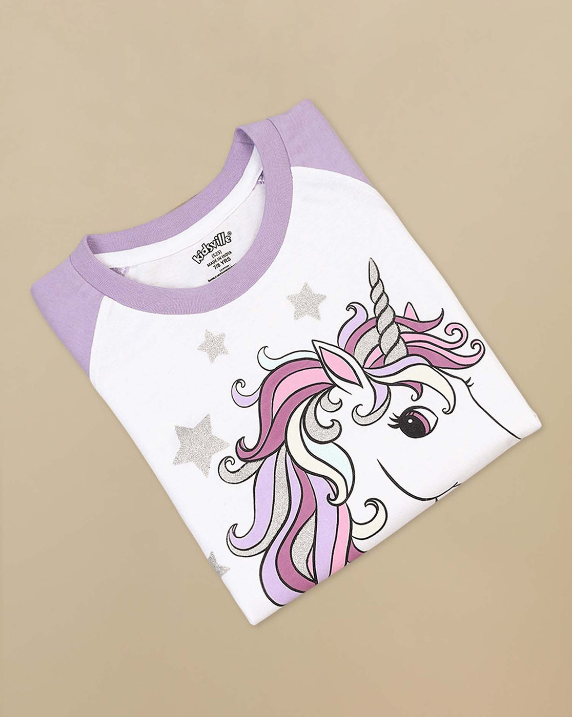 Unicorn Printed Regular Fit Tshirt For Girls