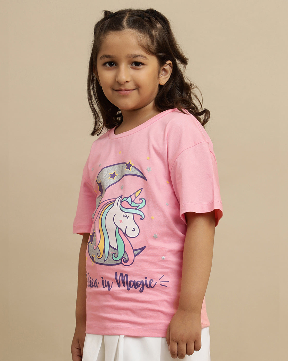 Kidsville Printed Oversized Tshirt For Girls