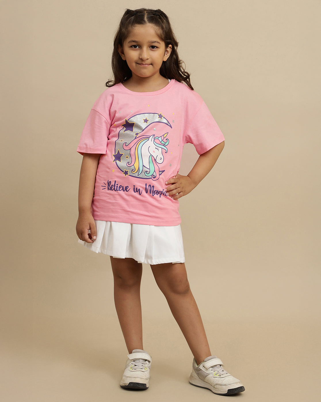 Kidsville Printed Oversized Tshirt For Girls