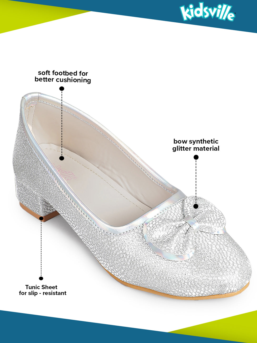 Kids Girls Silver Color Ballerina