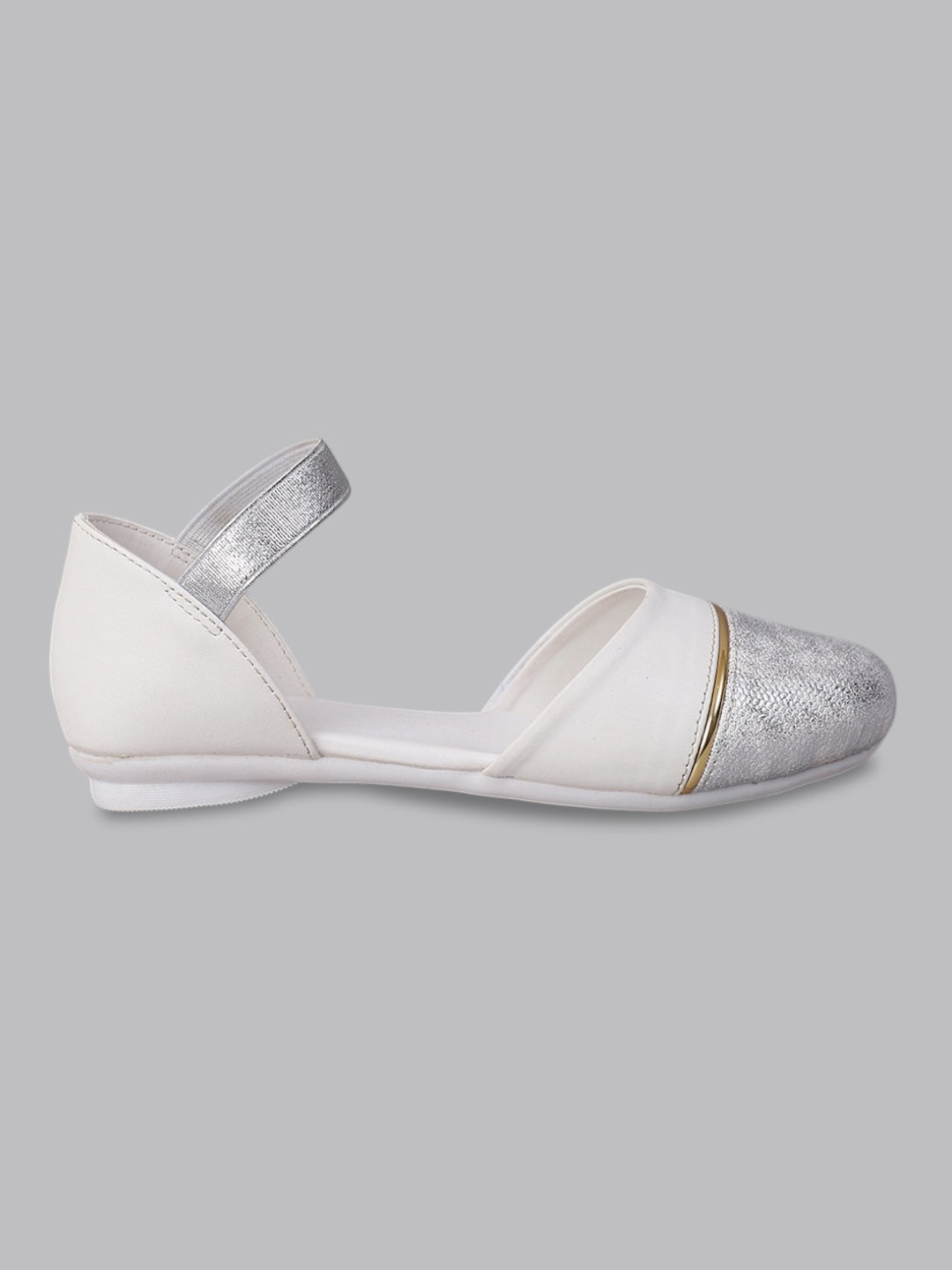 Kids Girls White Color Printed Ballerina