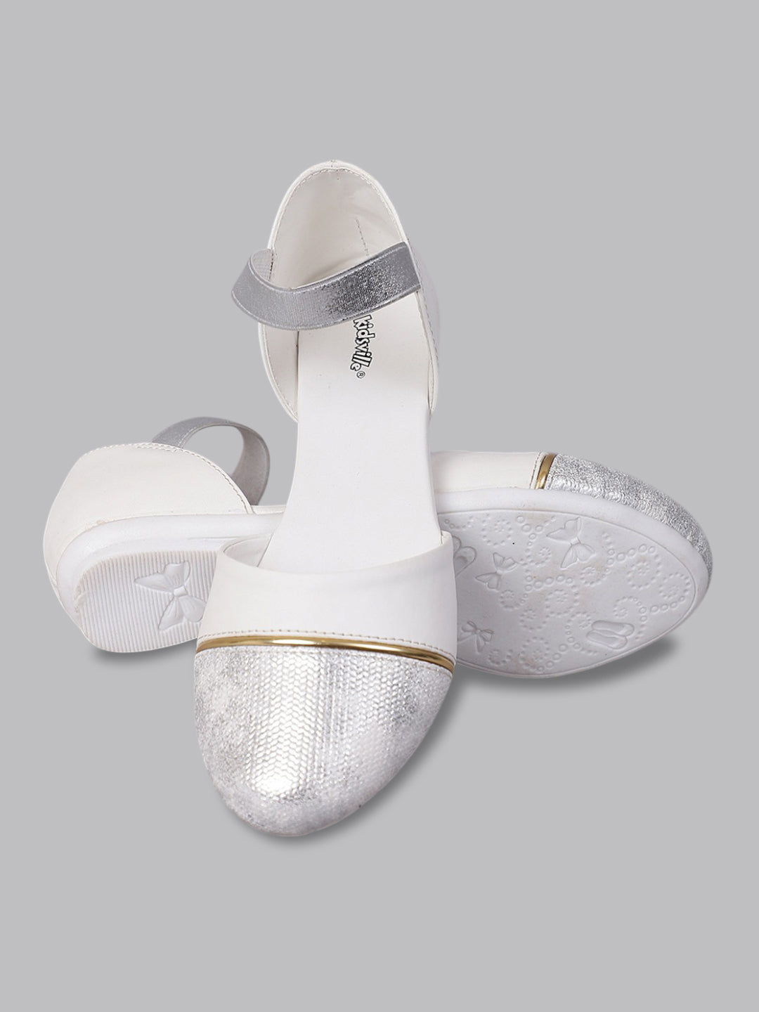 Kids Girls White Color Printed Ballerina