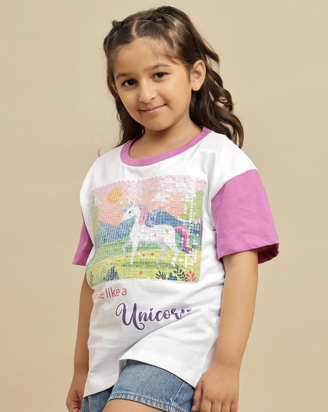 Kidsville Printed Oversized Tshirt For Girls