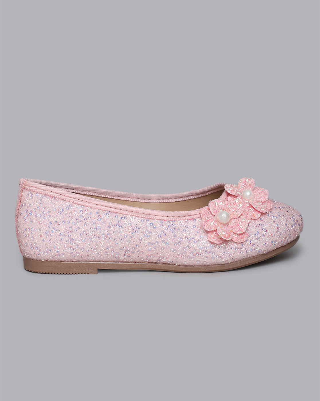 Kids Girls Round Toe Slip-On Ballerinas