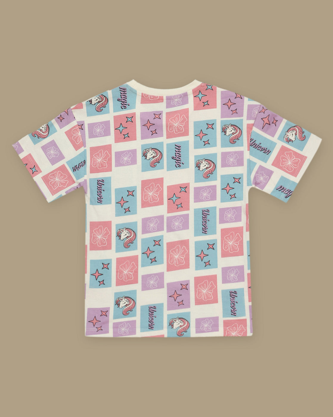 Unicorn Printed Relaxed Fit Tshirt For Girls