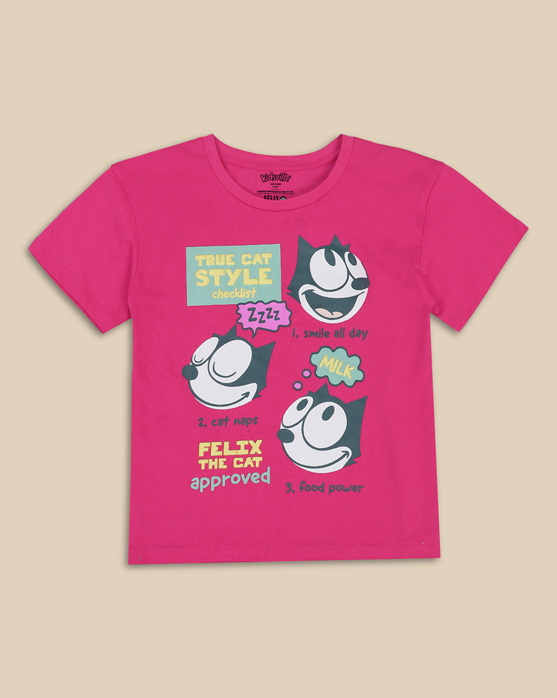 Felix The Cat Printed Relaxed Fit Tshirt For Girls