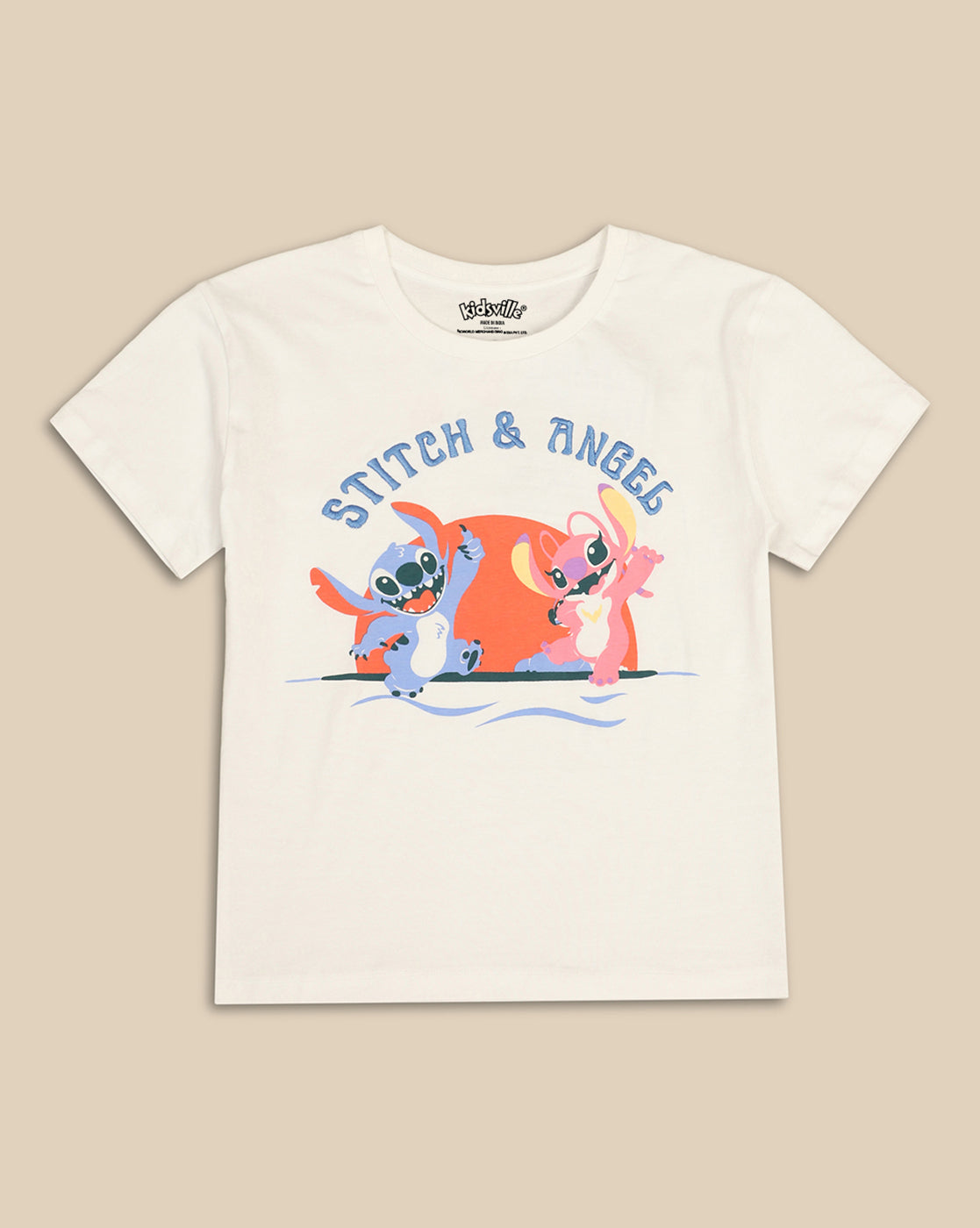 Lilo & Stitch Printed Relaxed Fit Tshirt For Girls