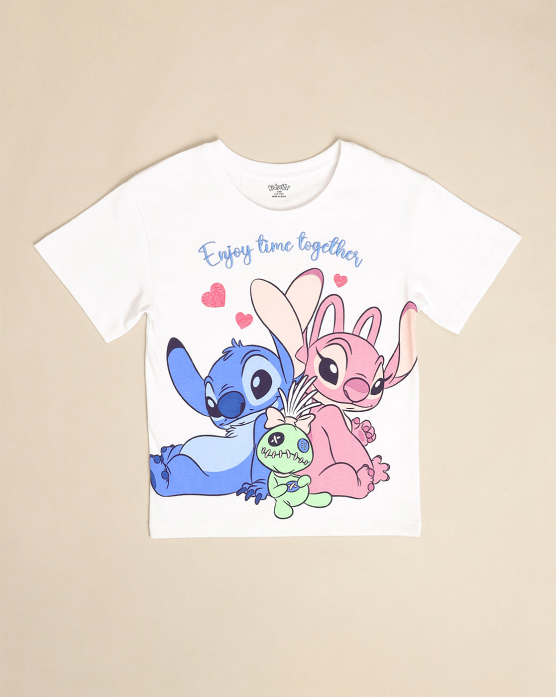 Lilo & Stitch Printed Oversized Tshirt For Girls