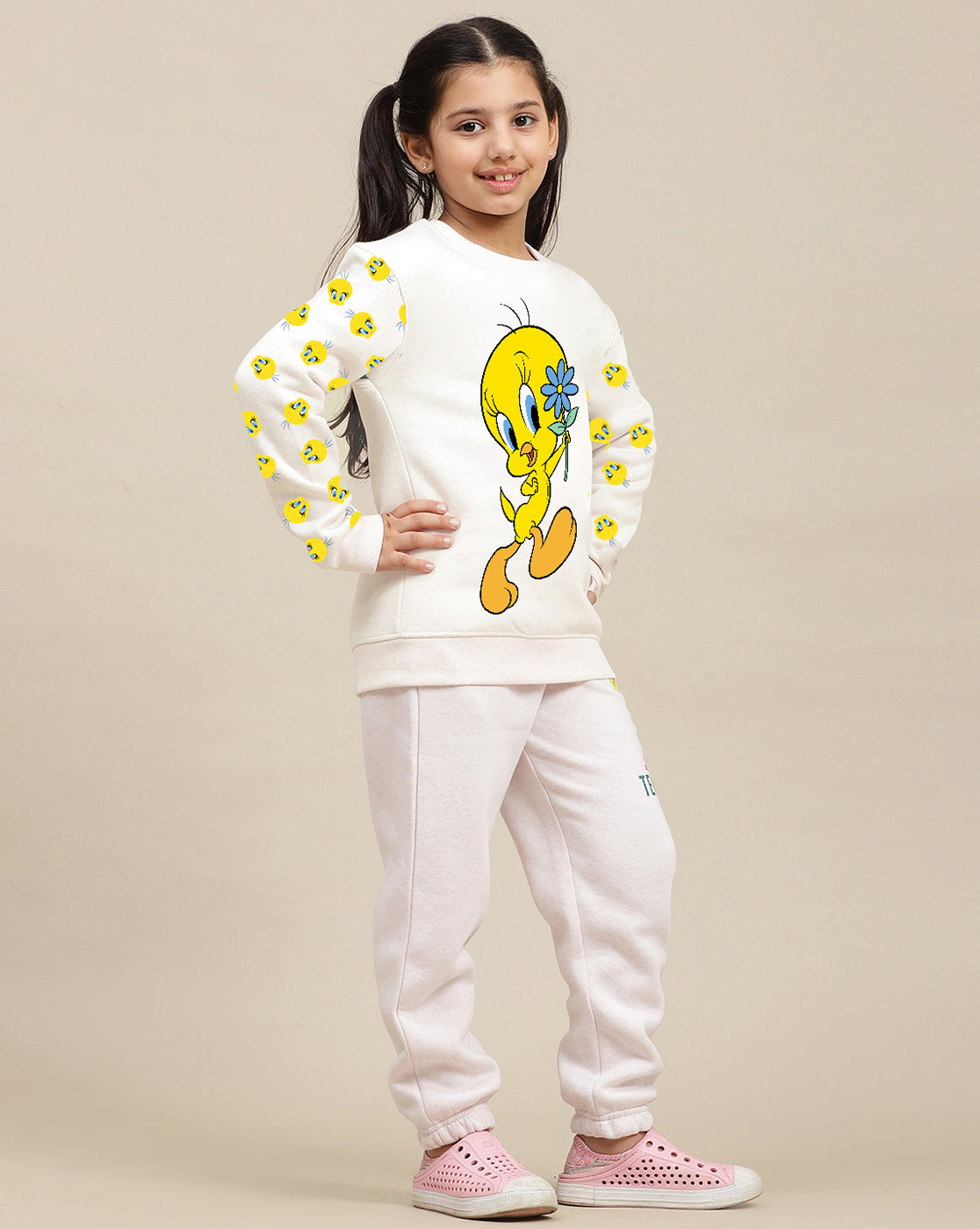 Looney Tunes Printed Oversized Sweatshirt For Girls