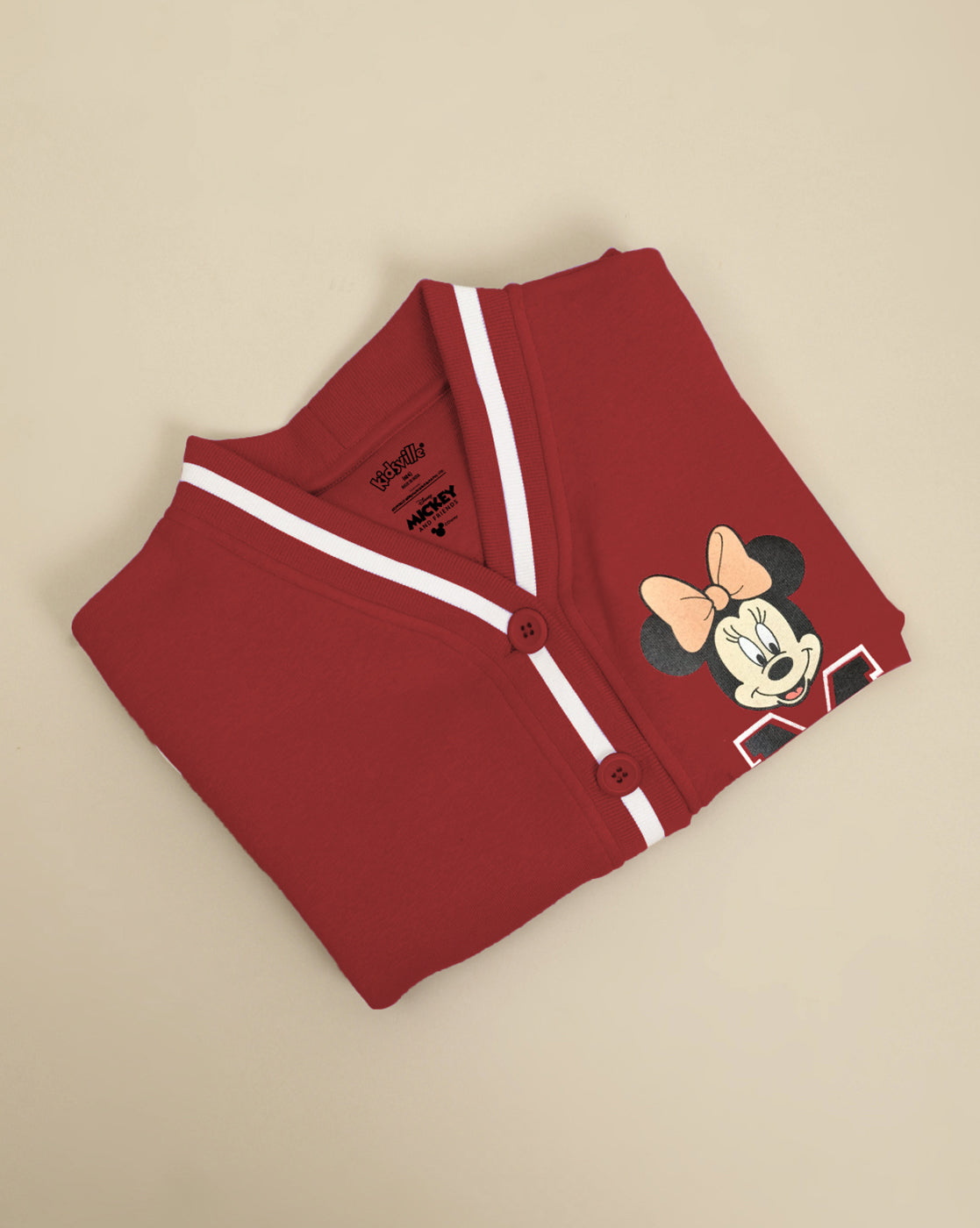 Mickey & Friends Printed Regular Fit Cardigan For Girls