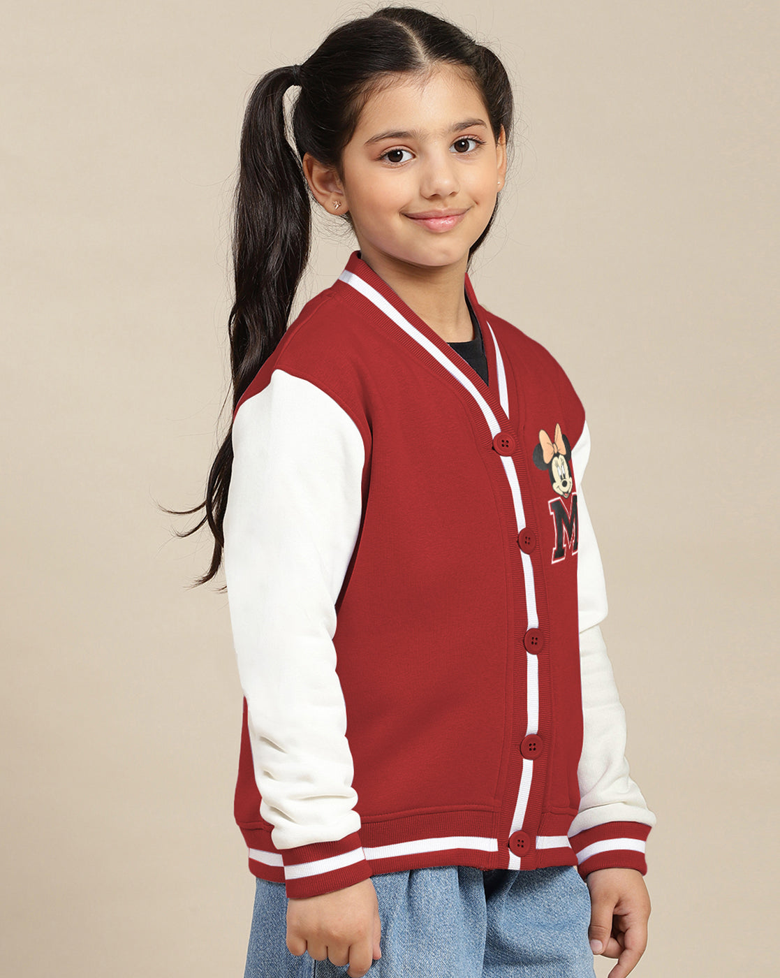 Mickey & Friends Printed Regular Fit Cardigan For Girls