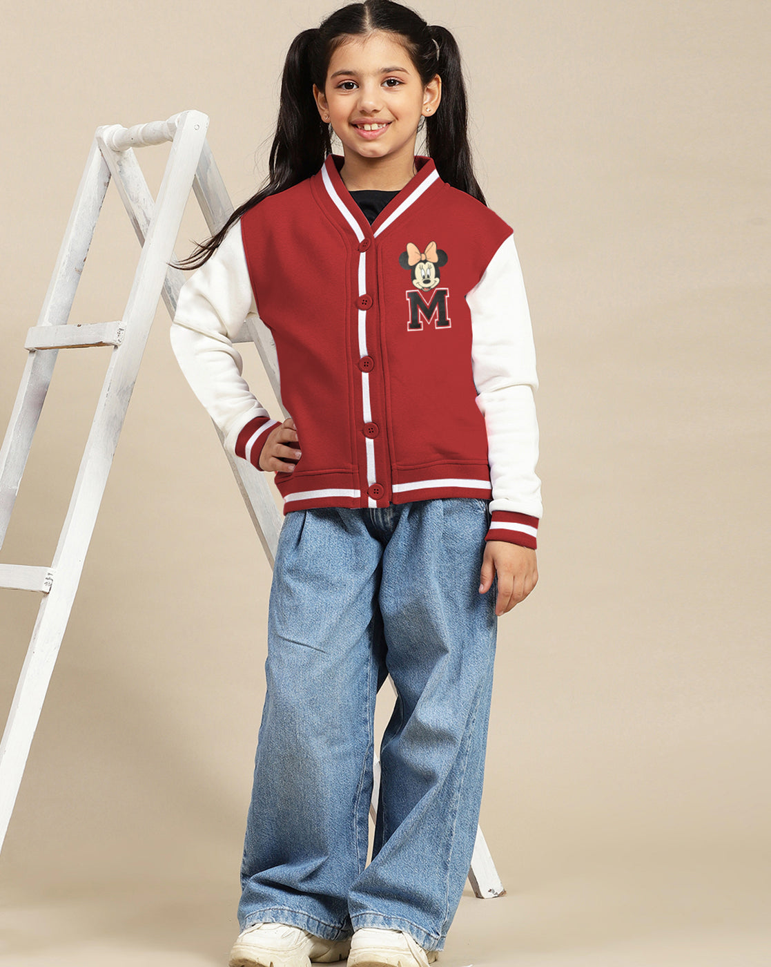 Mickey & Friends Printed Regular Fit Cardigan For Girls